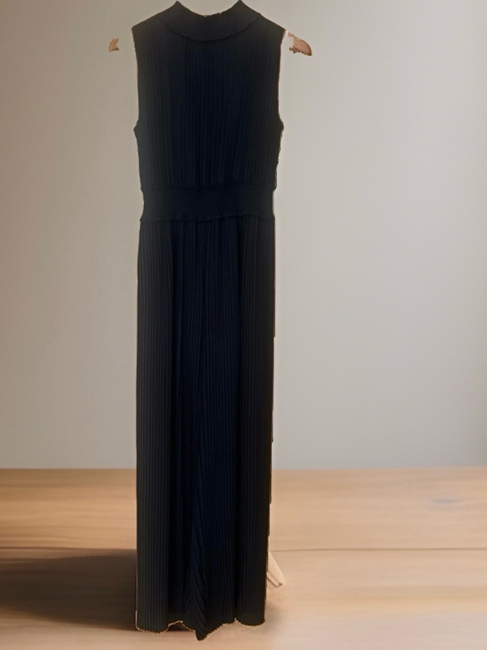 Nanette Lepore Black Sleeveless Pleated Maxi Jumpsuit